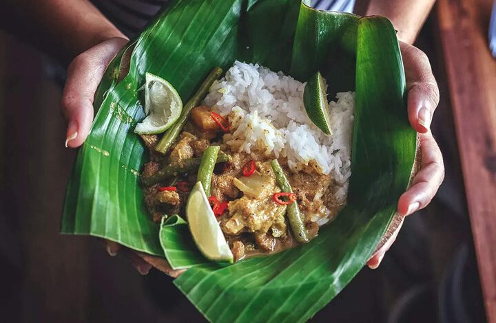 پخت و سرو غذا روی برگ موز در جهان و خواص آن